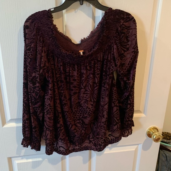 Free People burnout velvet purple top - Picture 4 of 4
